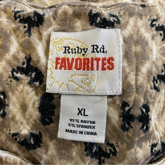 Vintage Y2K Ruby Rd Favorites Tunic Top Aztec Print Tan Combo XL - Picture 4 of 5